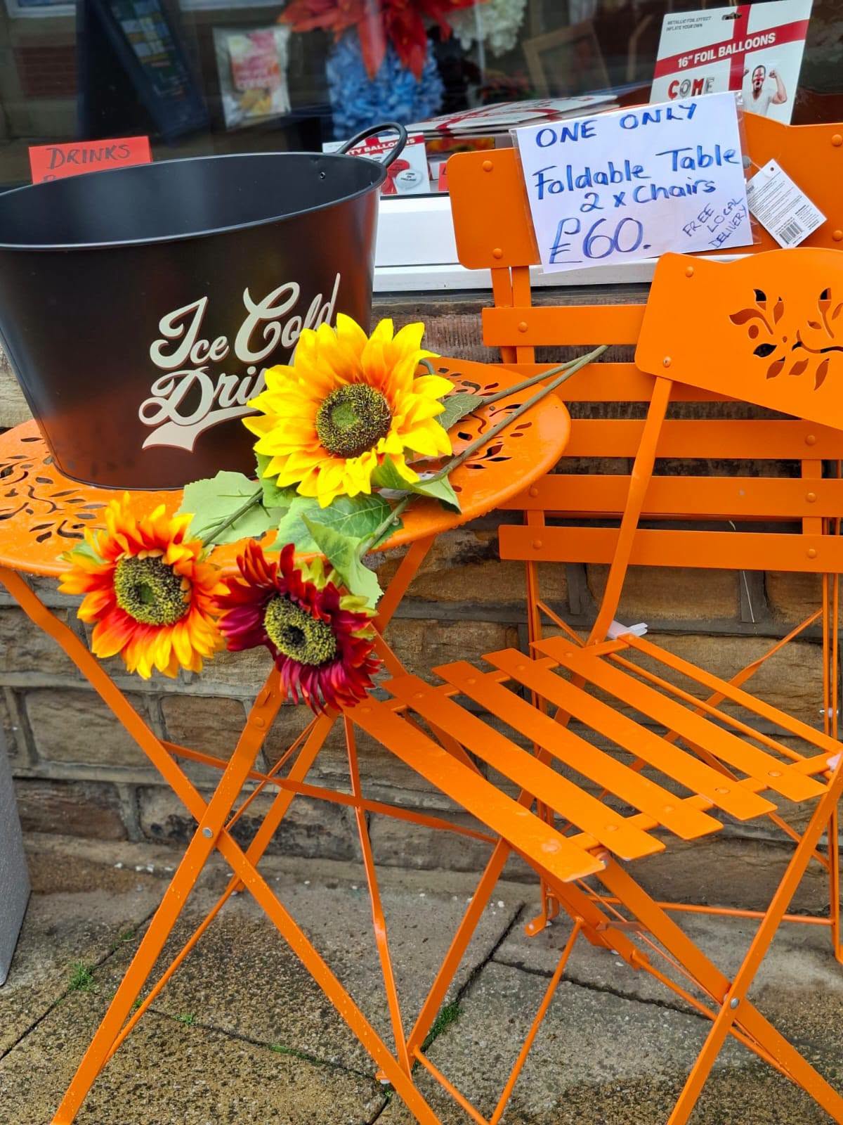 Sunflowers and shop display